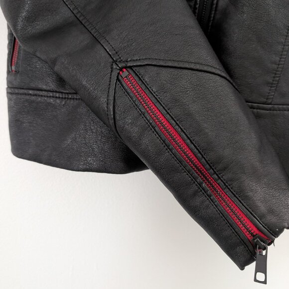 Skinnygirl Jeans Black Faux Leather Jacket – Size L - Picture 4 of 5